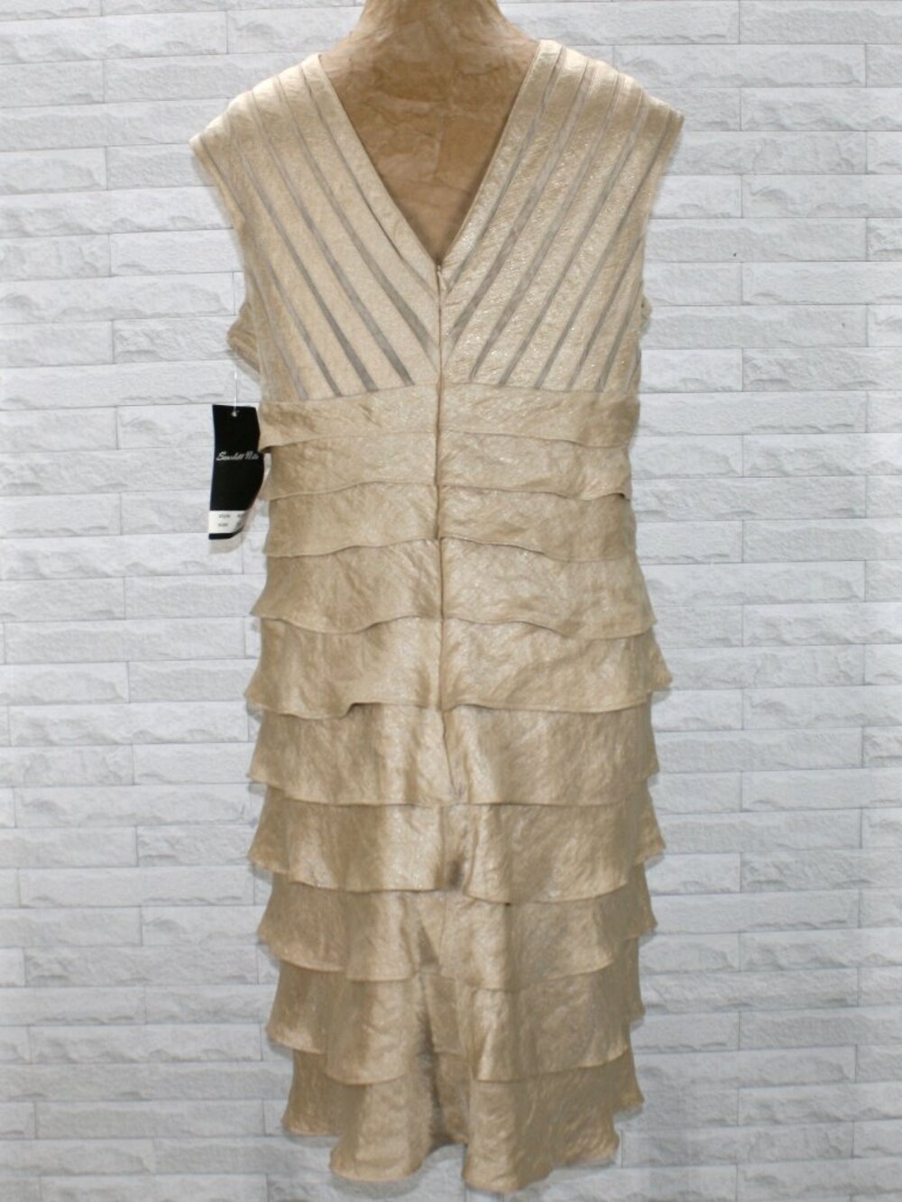 SCARLETT NITE Dress Sleeveless Wedding Cocktail Party Champagne Plus Size 14 - Picture 4 of 16